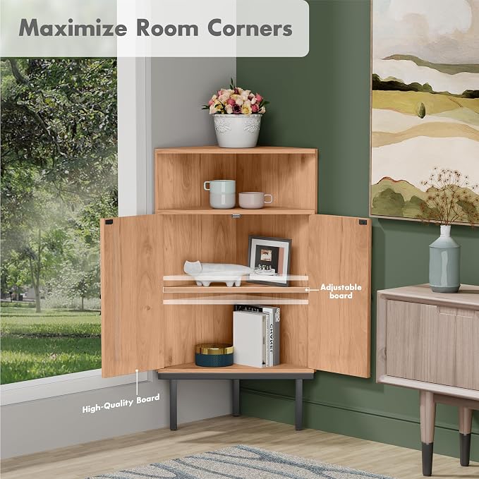 Yechen 39.7" Corner Storage Cabinet - Image 4