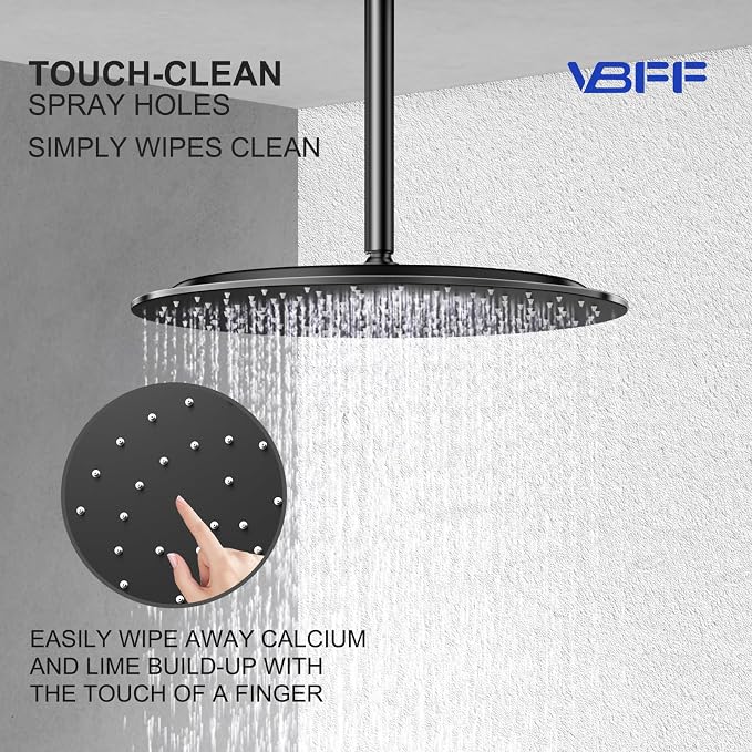 VBFF-Shower Head, rain shower head, 16 inch- Round Shower Head, 1.8 GPM Flow - Image 7