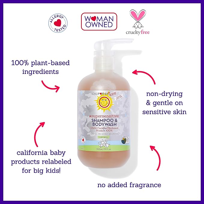 California Kids Shampoo + Kids Body Wash 2-in-1 | Super Sensitive | Gentle Skin - Image 3