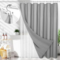 LaCyan 3 in 1 Waterproof Waffle Weave Shower Curtain and Clear Liner Set by Lacyan