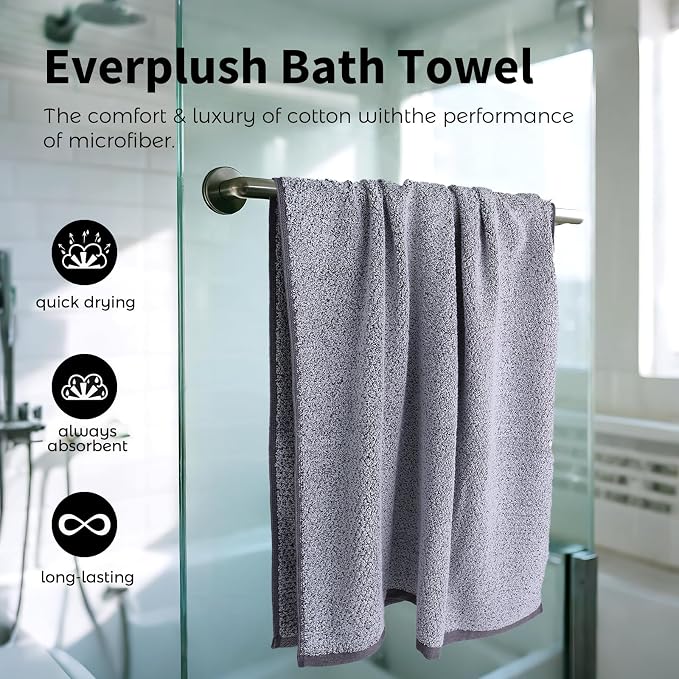 Everplush Diamond Collection Oversized Bath Towel – 1 Pieces, Super Soft & - Image 3