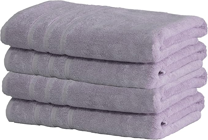 Mosobam Luxury Turkish Set of 4 Bath Towels 30X58 Lavender Aura Oversize 700 by Mosobam