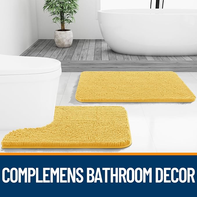 OLANLY Bathroom Rugs 47x24, Extra Soft Absorbent Chenille Bath Rugs, Rubber - Image 7