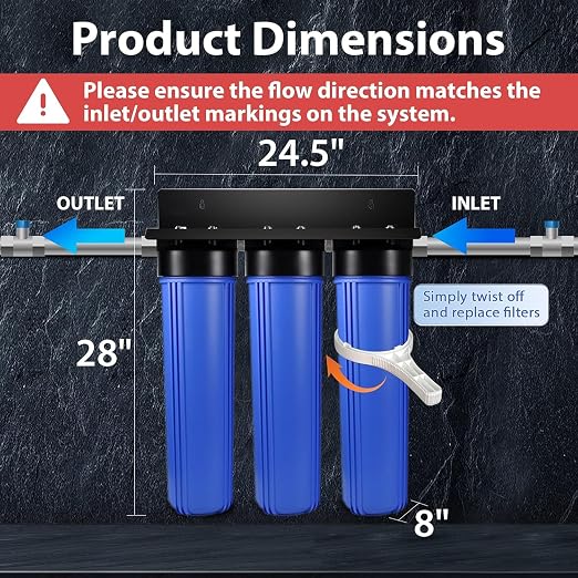 iSpring Whole House Water Filter System w/Jumbo-Sized Spin Down Sediment Filter - Image 5