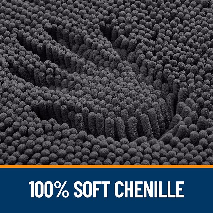 OLANLY Bathroom Rugs Sets 2 Piece, Soft Absorbent Chenille Bath Mats and - Image 2