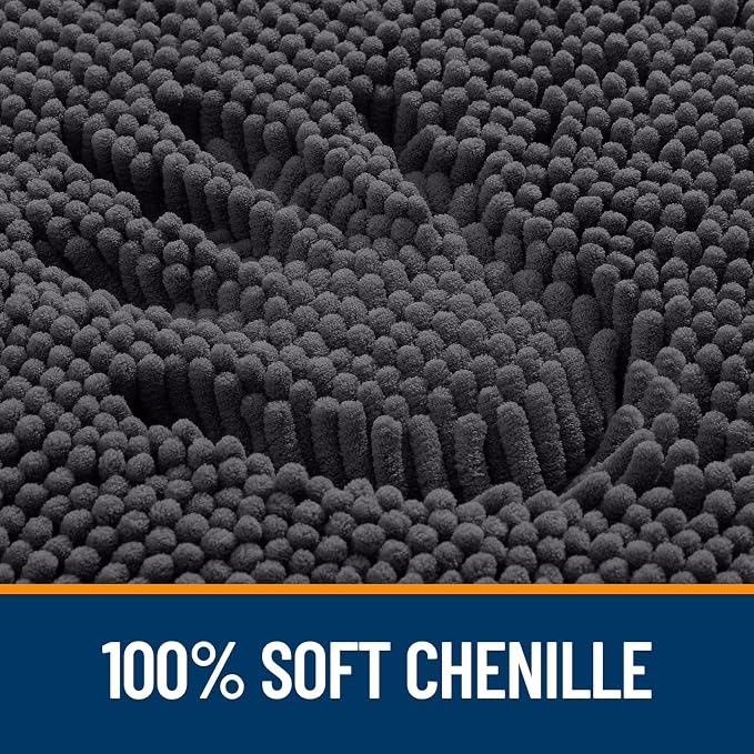 OLANLY Bathroom Rugs 59x35, Extra Soft Absorbent Chenille Bath Rugs, Rubber - Image 3