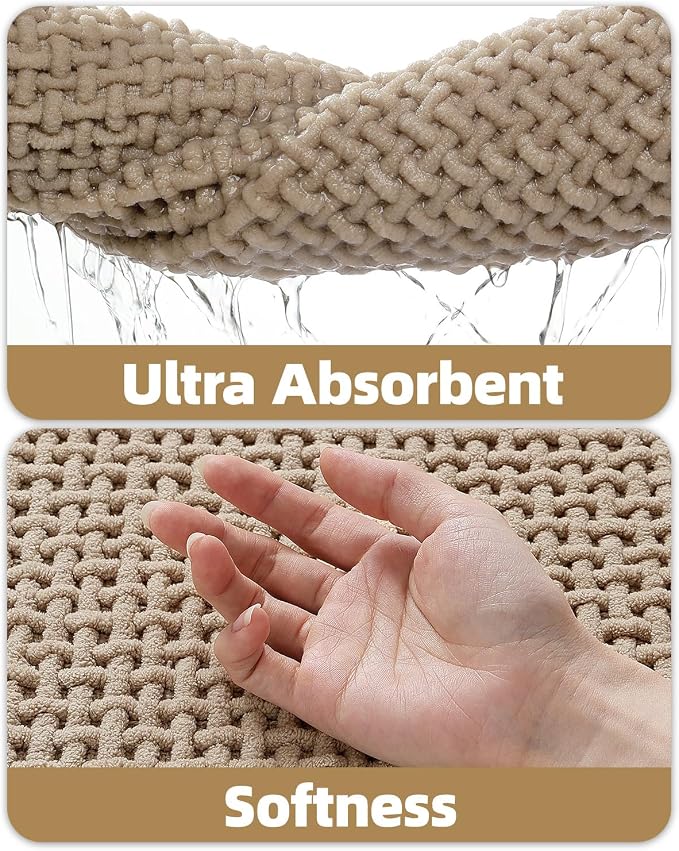 Color&Geometry Rubber Backed Waffle Bath Mat Non Slip Machine Washable Bathroom - Image 5