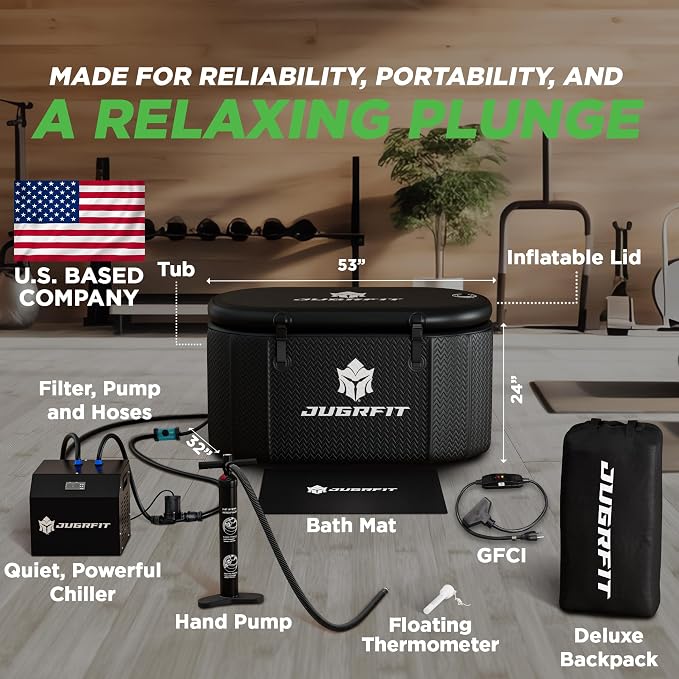 Cold Plunge Tub with Water Chiller – 53”L×32"W, 121 Gal Inflatable, Portable - Image 2