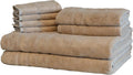 Mosobam Luxury Turkish 8pc XL Towel Set 35X70 16X30 13X13 Light Taupe 700 GSM by Mosobam