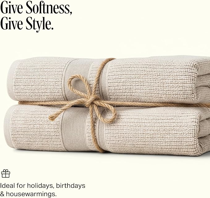 Preston Lane Douro Bath Towel Set – 2 Pack Luxury Cotton Towels, Ultra Soft & - Image 5