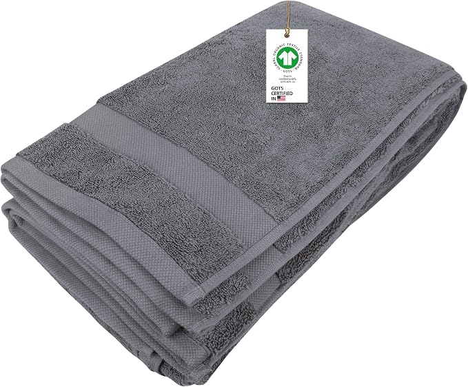 Delara 100% Organic Cotton Towels 650 GSM Plush Feather Touch Quick Dry Bath by Delara