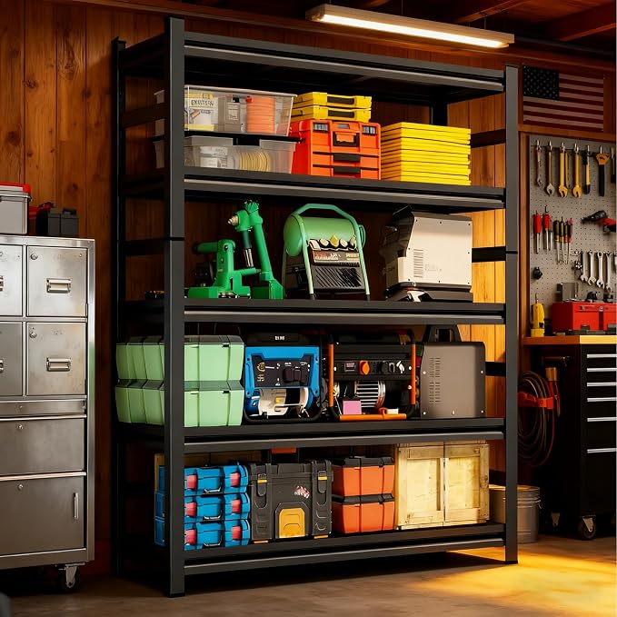 Metal Shelving Units for Garage, 5-Tier Adjustable Storage Shelves, Heavy Duty - Image 2