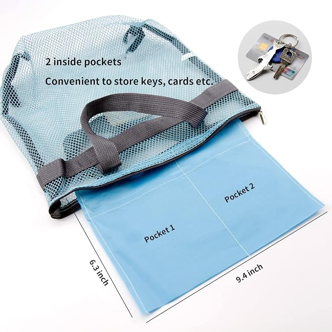 Mesh Shower Caddy Bag Portable Hanging Toiletry and Bath Organizer - Image 7