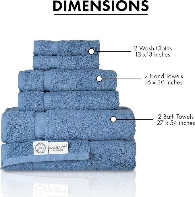 SALBAKOS 100% Turkish Cotton 6-Piece Towel Set | Heirloom Quality Hotel & Spa - Image 6