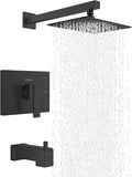 KENES Matte Black Tub Shower Faucet Set Complete by KENESBathroomKitchen