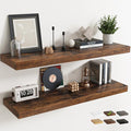 48 Inch Long Floating Shelves for Wall 2 Pack, Easy Install Engineered Wood by Marsmiles