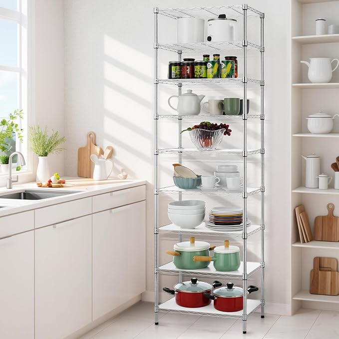 Finnhomy 9-Tier Wire Shelving Unit Adjustable Steel Wire Rack Shelving - Image 4