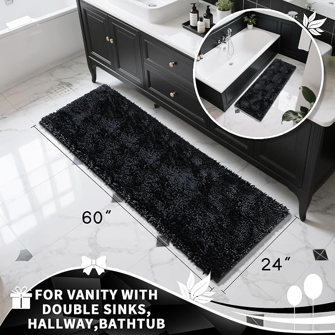 Yimobra Long Bathroom Rugs Runner 60x24 Inch, Extra Thick Soft Absorbent - Image 4