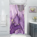Small Stall Marble Shower Curtain 36 x 72 Inch, Half Narrow Abstract Modern by BayNook