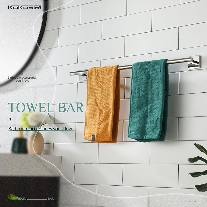 KOKOSIRI Bath Towel Bar Bathroom Towel Holder - Image 3