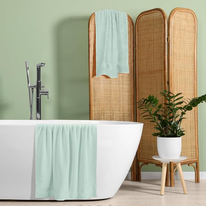 Elvana Home Cotton 2 Pack Oversized Bath Towel Set 28x55 inches, Large Bath - Image 4