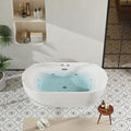 Acrylic Freestanding Bathtubs 71 inch Massage and Air Bubble Jets – Glossy by Homfan