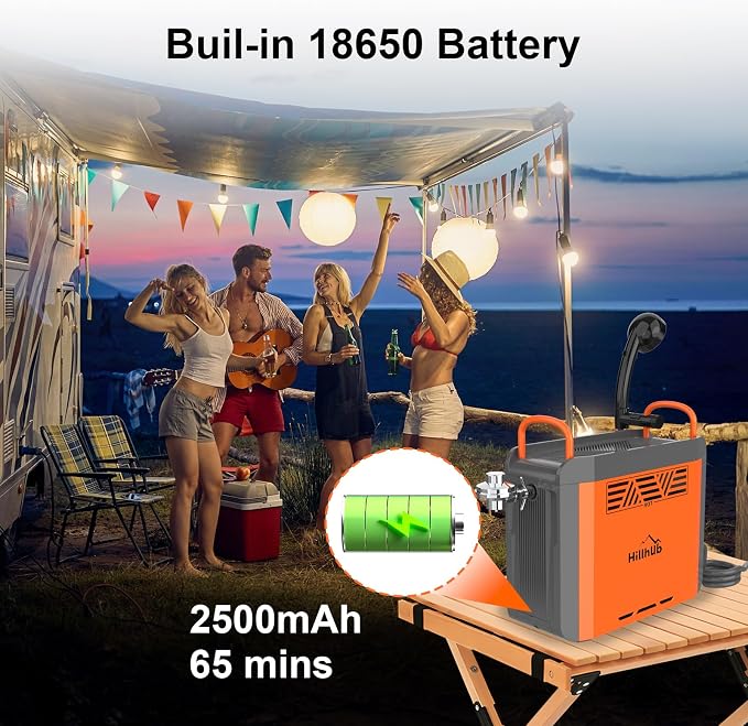 Hillhub Camping Portable Instant Hot Water Heater On Ground, Propane Water - Image 3