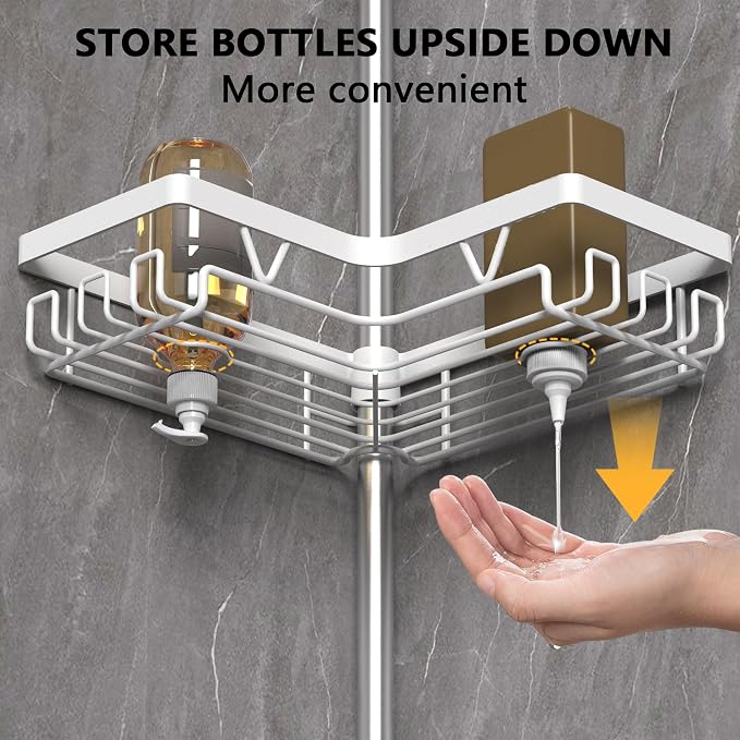 KEGII Corner Shower Caddy Tension Pole - Image 4