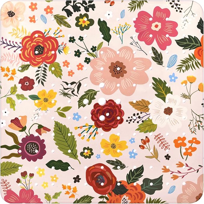 Bathtub Mat Non Slip, Flower Square Bath tub Mat Shower Floor Mat by BathtubMat