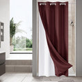 MitoVilla Burgundy Waffle Small Stall Shower Curtain Liner Set 36 x 74 by MitoVilla