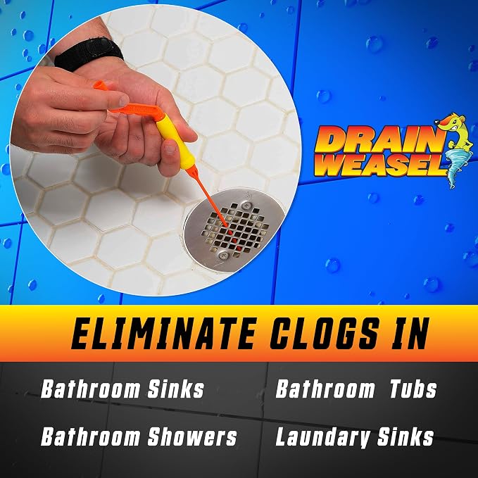 FlexiSnake Pro Drain Weasel Sink Snake Hair Clog Remover Tool, Bathtub Drain - Image 3