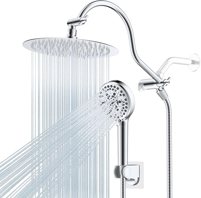 Hibbent All Metal CUPC Certified Shower Head, Handheld Showerhead Combo by Hibbent