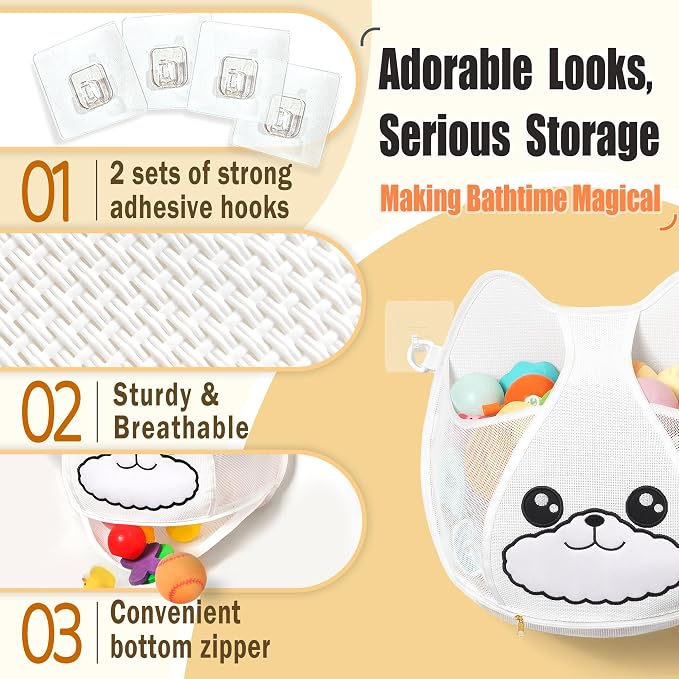Bath Toy Storage 3.2-Gallon Hanging Bath Toy Holder - Image 4