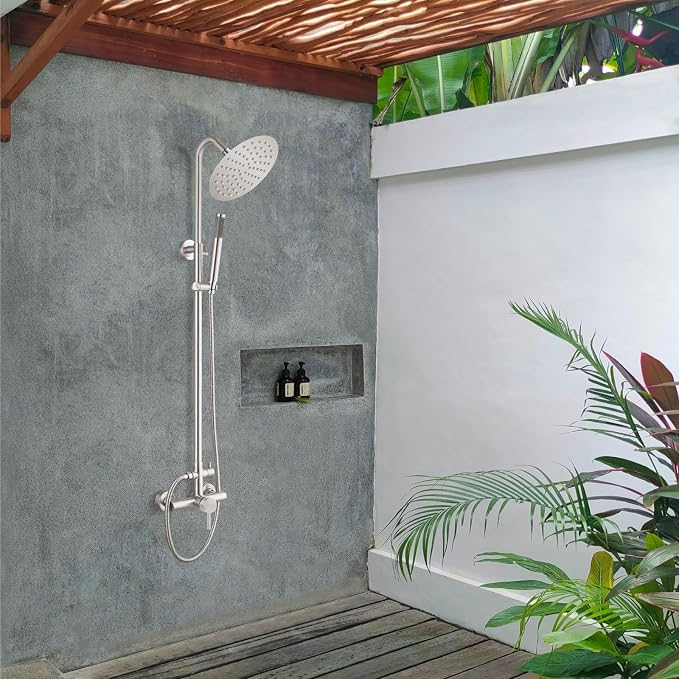 gotonovo SUS304 Outdoor Shower Fixture High Pressure Shower System Wall Mount 2 - Image 8