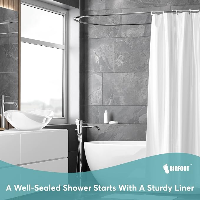 BigFoot Shower Curtain Liner – 72 x 72 PEVA Light Weight Shower Curtain - Image 2