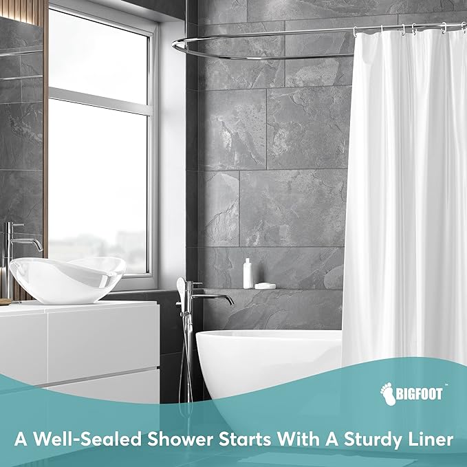 BigFoot Shower Curtain Liner – 72 x 72 PEVA Heavy Duty Shower Curtain - Image 2