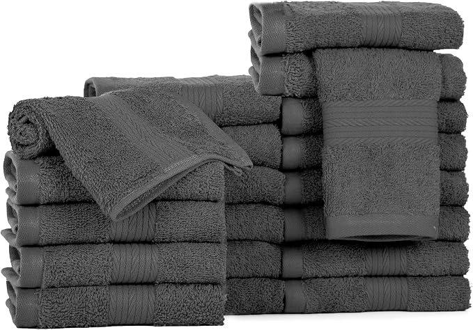 Ample Decor Wash Cloths for Bathroom, 600 GSM 100% Cotton Soft Absorbent - Image 3
