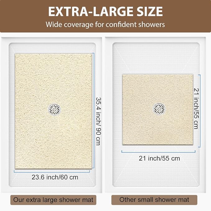 Shower Mat Non Slip: 36 x 24 Inch Extra Large Shower Mats - Image 2