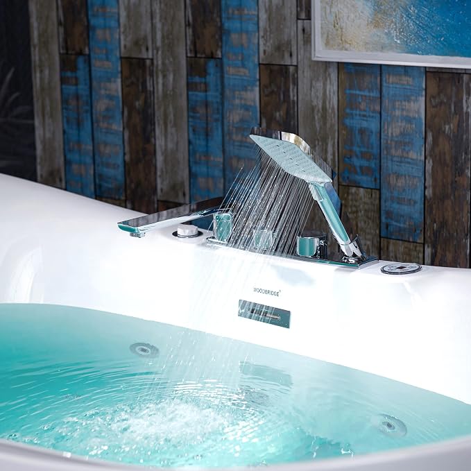 WOODBRIDGE 72" x 35-3/8" Whirlpool Water Jetted and Air Bubble Freestanding - Image 4