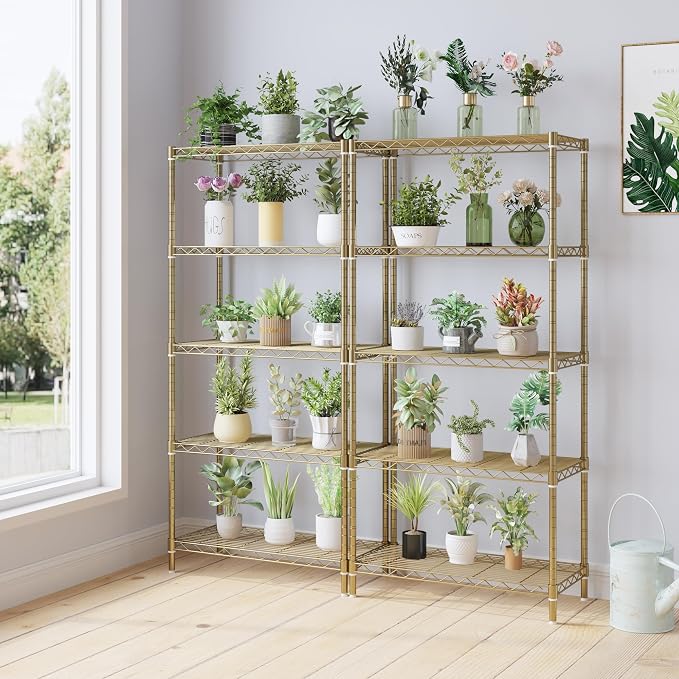 5 Tier Storage Racks Shelving, Heavy Steel Pantry Shelves, Adjustable Wire - Image 5