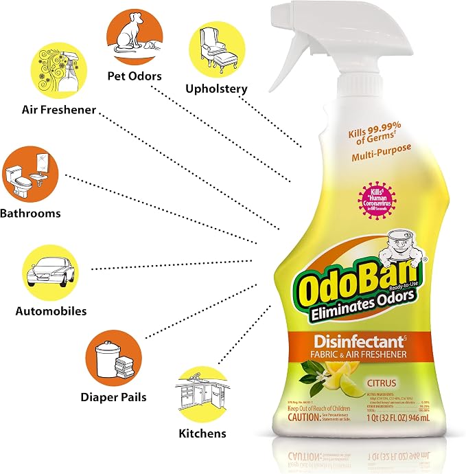 OdoBan 360-Degree Continuous Spray Natural Oil Real Citrus Orange Air Freshener - Image 3