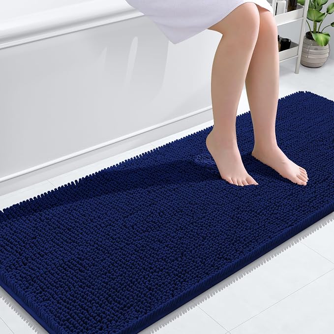 OLANLY Bathroom Rugs 59x24, Extra Soft Absorbent Chenille Bath Rugs, Rubber by OLANLY