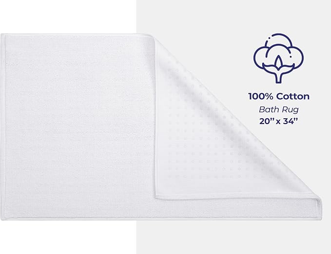 American Soft Linen Bath Rug, 20 in 34 in 100% Cotton Bath Mats Rugs - Image 5