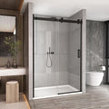 Sunrosa Semi-Frameless Glass Shower Door, 47 2/8" -48" W x 76" H Single Sliding by ElevateYourEverydayShower