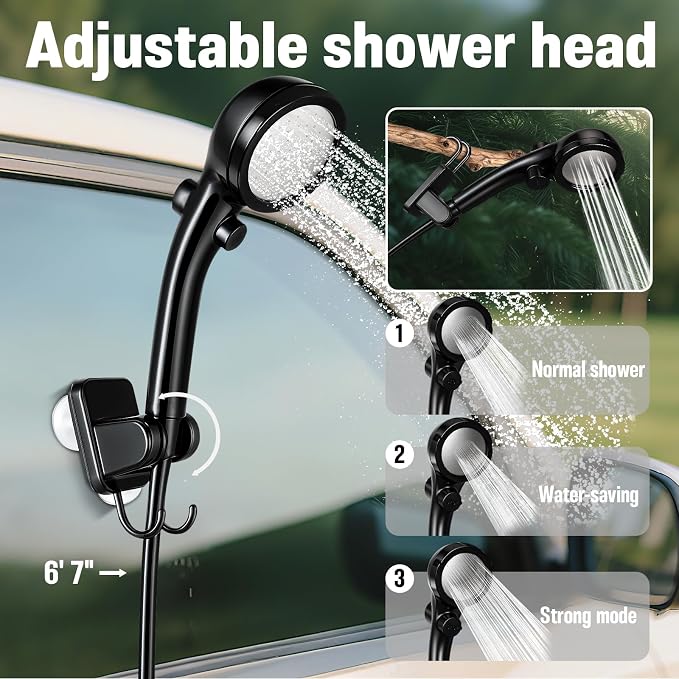 Portable Camping Shower, 6000mAh Rechargeable Shower Pump, Large Capacity - Image 4