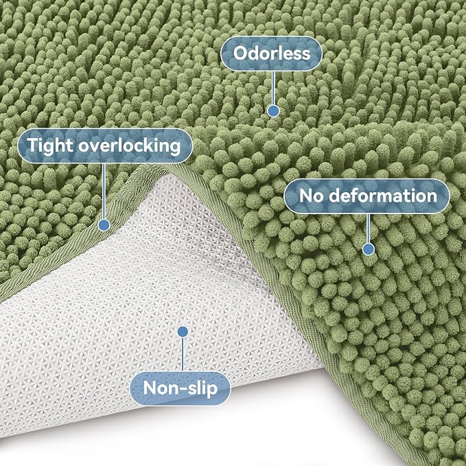 Bcoimo 44"×24" Absorbent Bath Mat, Non-Slip - Image 4