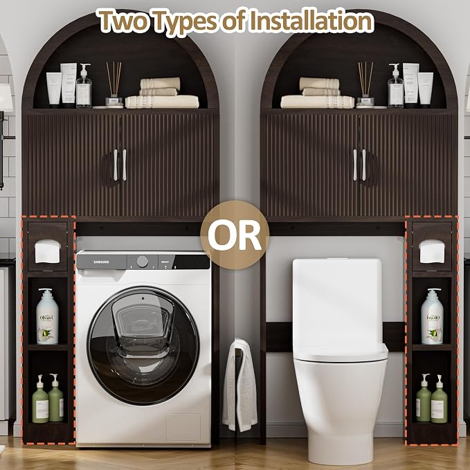 Spurgehom Over The Toilet Storage Cabinet, Bathroom Shelf Organizer Freestanding - Image 5