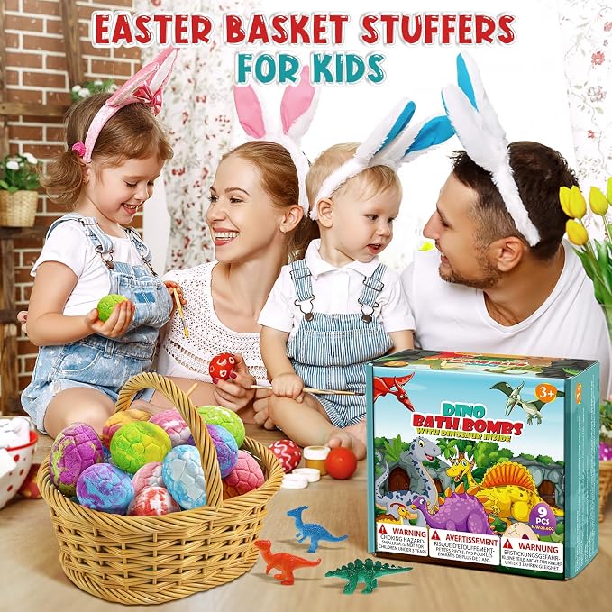 Bath Bombs for Kids with Dinosaur Toys Inside, 9 Pack Natural and Organic - Image 8