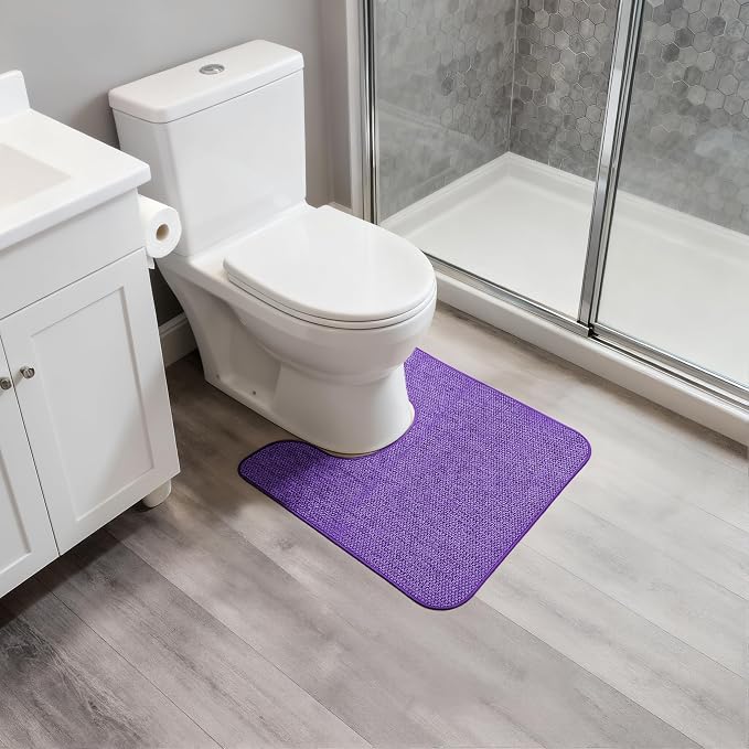 Toilet Rugs U Shaped Bathroom Rug, Machine Washable Non Slip Quick Dry Super - Image 6