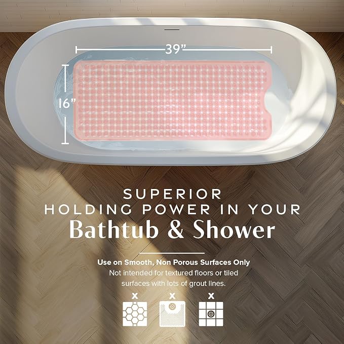 SlipX Solutions Power Grip Bathtub Safety Mat | Precision Grip Technology - Image 3